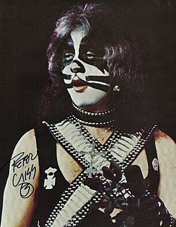Criss ”The Catman” -lavahahmossaan vuonna 1977.