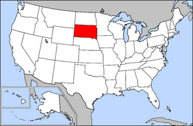 Mapa ning United States with South Dakota highlighted