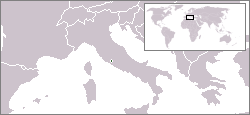 Geografisk plassering av Vatikanstaten