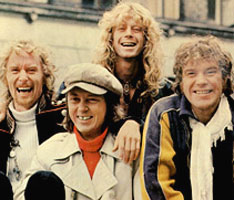 Gasolin' in the 1970s. From left to right: Franz Beckerlee, Wili Jønsson, Søren Berlev and Kim Larsen.