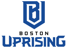 The logo for the Boston Uprising is a protective shield encompassing an emboldened letter B.