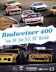 The 1987 Budweiser 400 program cover.