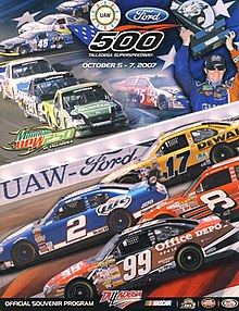 The 2007 UAW-Ford 500 program cover.