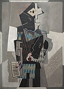 Pablo Picasso, 1918, Arlequin au violon (Harlequin with Violin), oil on canvas, 142 x 100.3 cm, The Cleveland Museum of Art, Ohio