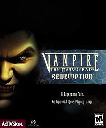 The cover art depicts the face of a vampire shrouded in shadow, baring his teeth.