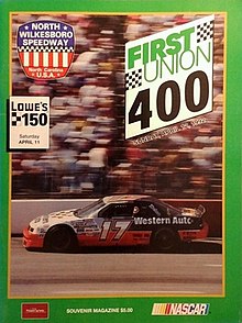The 1992 First Union 400 program cover, featuring Darrell Waltrip.
