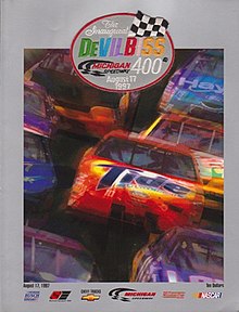 The 1997 DeVilbiss 400 program cover, featuring Ricky Rudd.