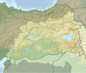 Çiyayê Agirî li ser nexşeya Bakurê Kurdistanê nîşan dide