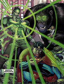 מטאלו, כפי שהוא מופיע בחוברת Action Comics Annual #10 מאפריל 2007, אמנות מאת ארט אדמס.
