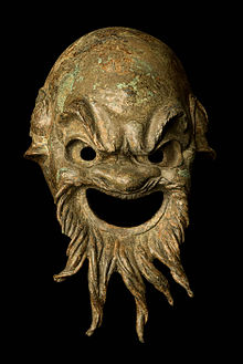 Maschera in bronzo di Papposileno