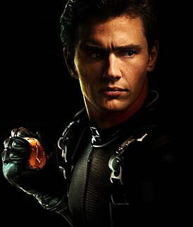 Рекламное изображение Джеймса Франко в образе Гарри Озборна / Нового гоблина для фильма «Человек-паук 3: Враг в отражении» (2007)