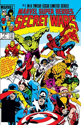 Обложка выпуска Marvel Super-Heroes Secret Wars #1 (май, 1984) Художник — Майк Зек