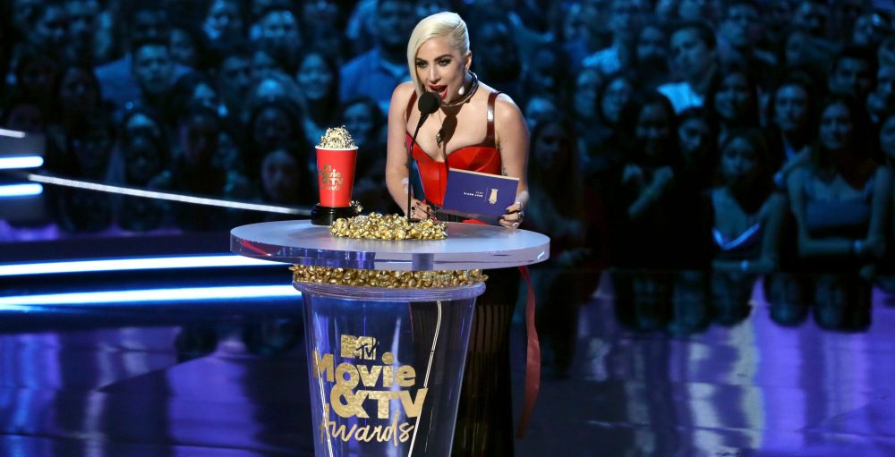 Lady Gaga presents the award for best movie at the MTV Movie and TV Awards at the Barker Hangar, in Santa Monica, Calif2018 MTV Movie and TV Awards - Show, Santa Monica, USA - 16 Jun 2018