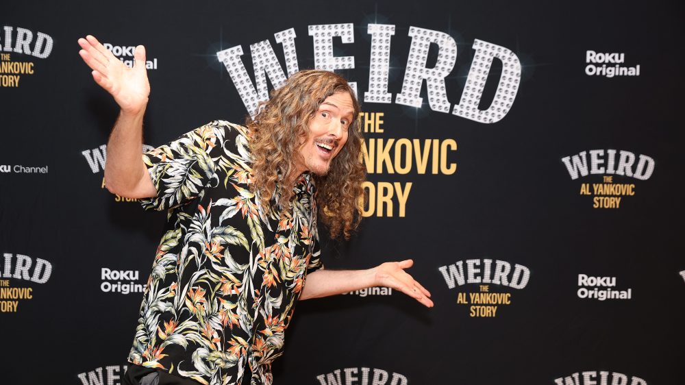 LOS ANGELES, CALIFORNIA - APRIL 16: "Weird Al" Yankovic poses during the "Weird: The Al Yankovic Story" screening at The London Hotel on April 16, 2023 in Los Angeles, California. (Photo by Michael Owens/Getty Images)