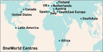 Location of OneWorld centres