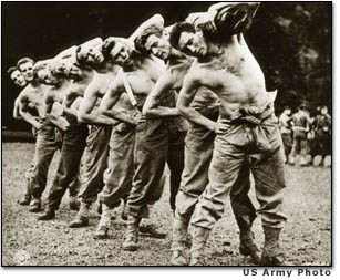 Rangers doing log drills in Aug '42