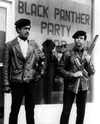 Photograph:Black Panther Party national chairman Bobby Seale (left) and defense minister Huey Newton.