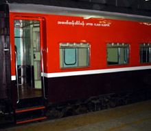 Sleeping car on train 5, Rangoon to Mandalay