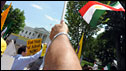 Anti-Ahmadinejad protestors demonstrate outside the White House, Washington DC, 12 June 2009