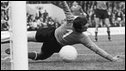 Italian goalkeeper Enrico Albertosi fails to save a shot from North Korean forward Pak Doo Ik (right) during North Korea's World Cup match against Italy at Ayresome Park, Middlesbrough, the UK, on 19 July 1966