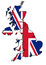 UK map with union jack flag