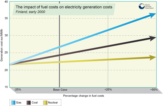 The impact of fuel costs on electricity generation costs