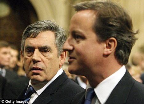 Prime Minister Gordon Brown and Leader of the Conservative Party David Cameron