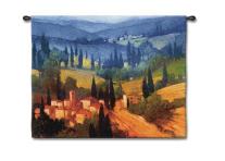 Fine Art Tapestry : Tuscan Valley View, Tapestry by Philip Craig
