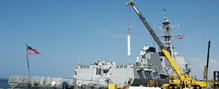Homepage header image of wharf operations at Naval Weapons Station Seal Beach