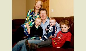 Matthew Brophy with his wife Maria and their sons, Luke (3), David (18 months) and Eoin (17 weeks).