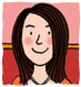 An illustrated Tracy Beaker smiling.