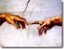 Creation of Adam (Detail Hands), Poster by Michelangelo Buonarroti