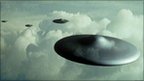 Computer illustration of UFOs