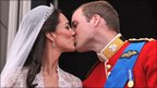 The Duke and Duchess of Cambridge seal their wedding with a kiss