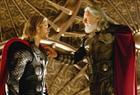 Thor (Chris Hemsworth) and Odin (Anthony Hopkins) in Marvel Studios’  Thor, one in a long line of movie to borrow themes and characters from pagan religion.
