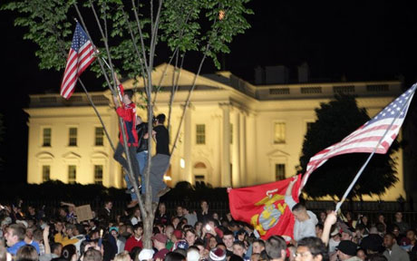 Young people gather at the White House last night (Photo: AFP)