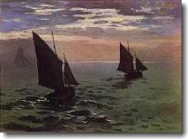 Boats Leaving the Harbor, Poster by Claude Monet