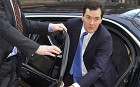 Chancellor George Osborne arrives to give a post-Budget television interview on Thursday