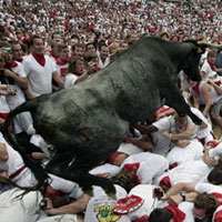 Pictures: Pamplona's running of the bulls