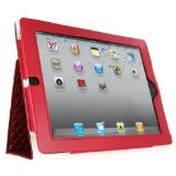 iPad 2nd Generation leather case cover with built-in stand, compatible for iPad 2 / 2nd Gen + screen protector + MiniSuit Microfiber LCD keychain (More Color Option)