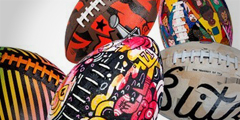 AOL Artists custom super bowl footballs
