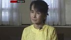 Aung San Suu Kyi during the interview with the BBC