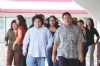 Former Commerce secretary James A. Santos, front right, his wife Joaquina Villagomez Santos, left in brown blouse and pants, and their family and relatives walk to the U.S. District Court for the NMI building in Garapan yesterday morning. Partially seen behind them is their co-defendant, former lieutenant governor Timothy P. Villagomez. (Haidee V. Eugenio)