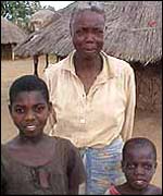 A Mozambican grandmother, who now looks after her two grandchildren