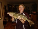 Amber Dziengel caught this 24-inch, 5-pound walleye on Lake Reno near Alexandria, Minn. (credit: Amber Dziengel)