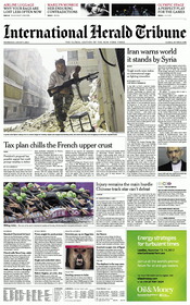 IHT Europe Front Page