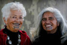 Te Aroha Tai-Rakena (left) and Rangiawatea Tahapeehi are proud to be part of a 50-strong group of women who stand out at traditional Waikato gatherings.  Photo / Christine Cornege