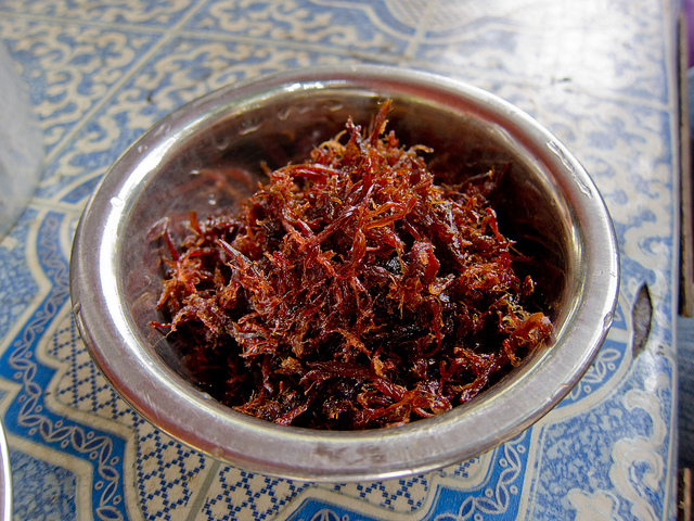 Seit Thaa Kyaut Kyaw (Dried, Fried Goat Meat)