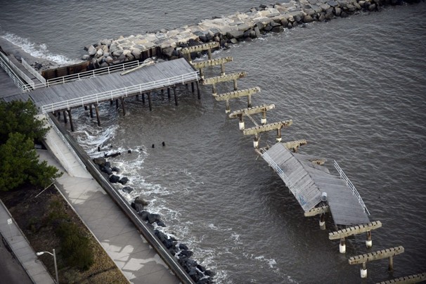 A section of the boardwalk in Atlantic City was destroyed by Hurricane Sandy.