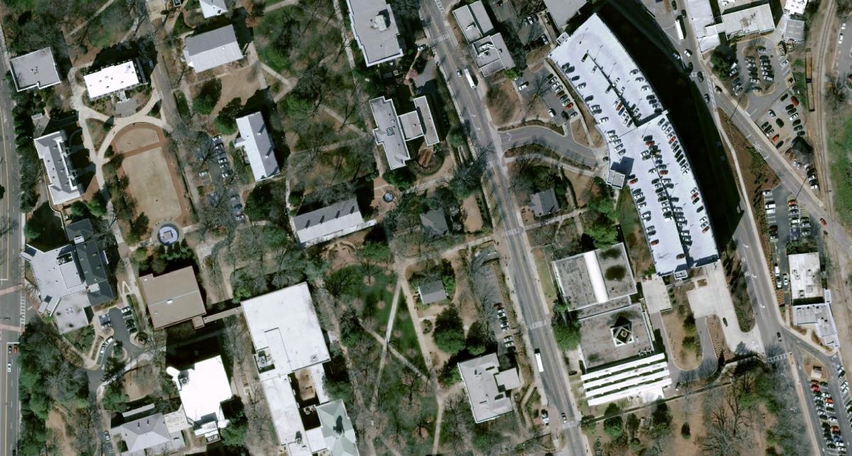 Aerial photo of campus taken in 2008.